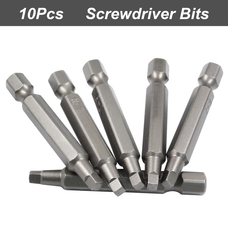 LDEXIN 10Pcs Square Drill Bit Set 1/4 Inch Hex Shank