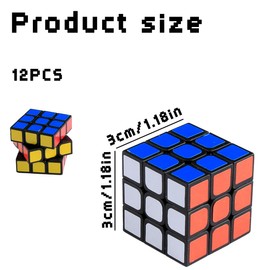 Thyonta 12 PCS Mini Cubes - Mini Cube Puzzle Party Bag Fillers 3*3*3cm Party Bags Fillers for Kids, Christmas Party Bag Fillers for Children