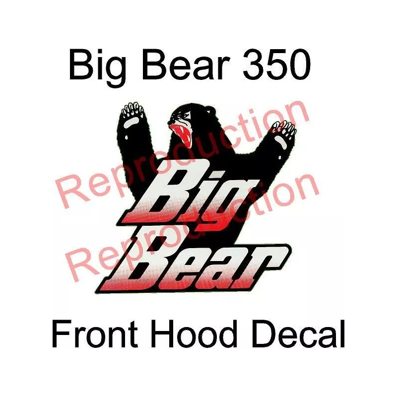 Yamaha BIG BEAR 4x4 2x4 350 OEM Front Hood Decal