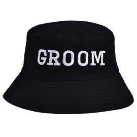 Groom Bucket Hat for Bachelor Party Embroidered Sun Hat Bachelor Decorations Groom to be Gift Black