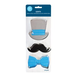 R&M International 5186 Little Man Bow Tie, Top Hat, and Moustache Cookie Cutters 3-Piece Set