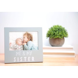 Pearhead Me & My Sister Sentiment Photo Frame, Big Sister or Brother Gift, Sibilng Pictures, Gray