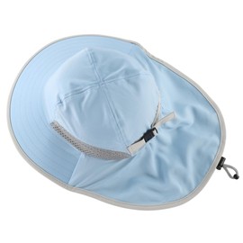 Connectyle Kids Sun Hat Fishing Hat for Boys Girls UPF50 Wide Brim Bucket Hat with Neck Flap Kids Hiking Safari Hat Aqua Blue