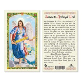 Novena to Archangel Uriel Laminated Prayer Cards -Pack of 25-