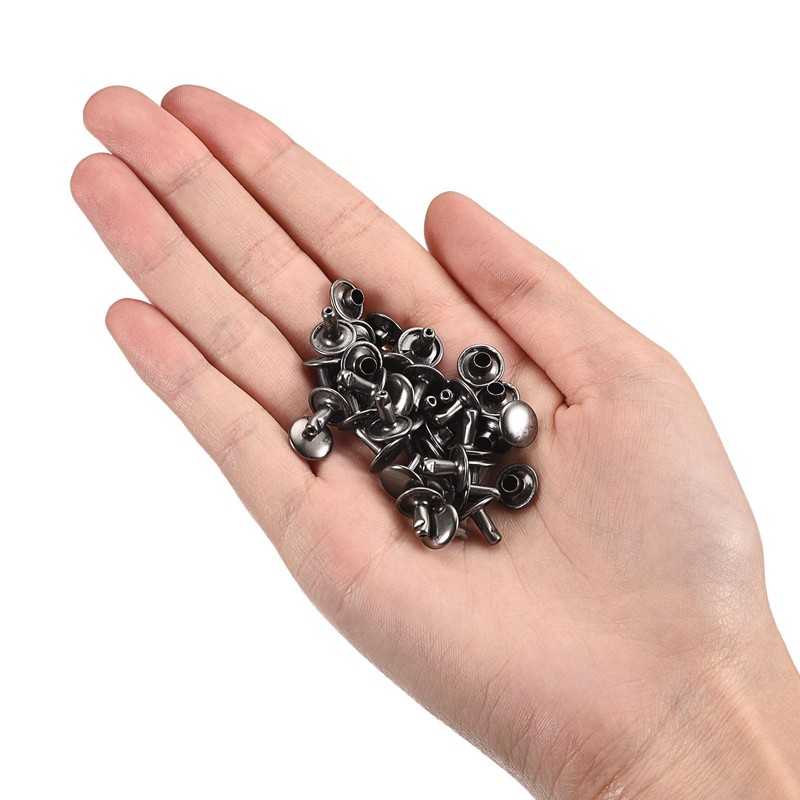 sourcing map 100 Sets Leather Rivets, 12x8mm Double Cap Rivets