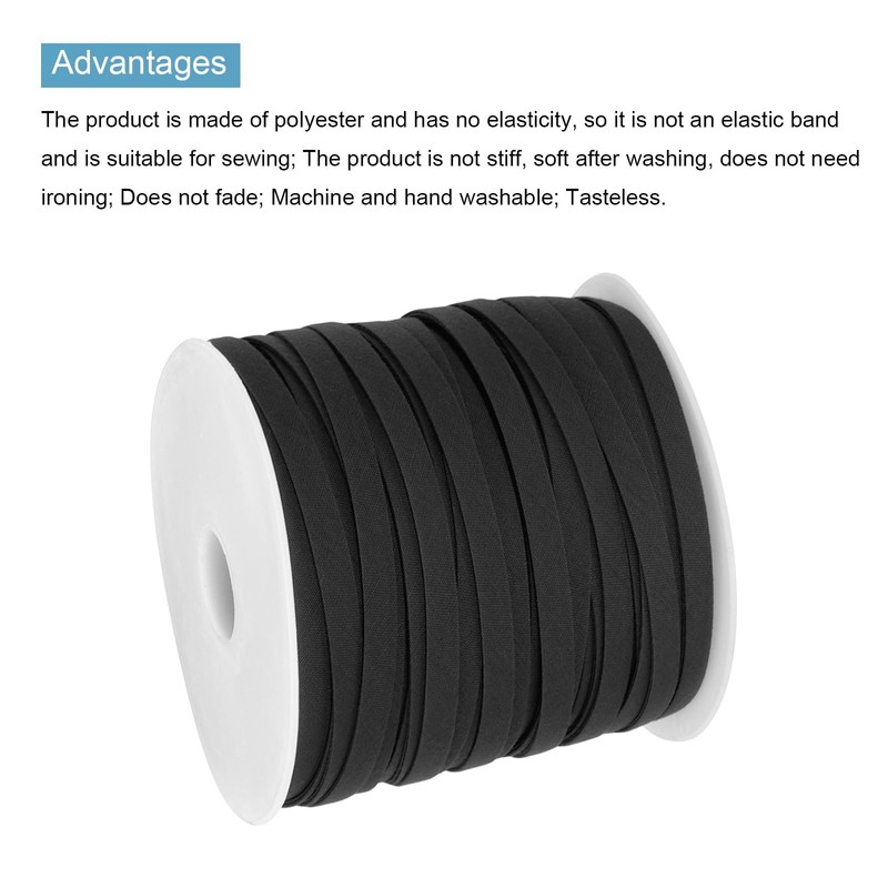 sourcing map 1/4 Inch Double Fold Bias Tape Polyester Continuous