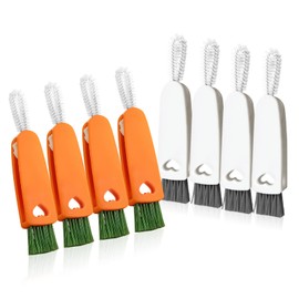3 in 1 Bottle Cap Detail Brush, Multifunctional Cup Cover Cleaning Brush Cup Lid Brush Bottle Crevice Brush for Water Bottle Lid(8 Pcs)