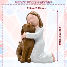 Angel Dog Figurines Dog,Moderns Girl Hold Dog Decorations,Love Dog Figurines Statues,Dog Friendship Pet,Resin Sculpture Figure Pet Memorials,For Sculpted Hand-Painted Figures Dog Lovers
