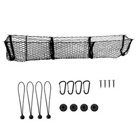 ETL INDUSTRIES 59 Inch Cargo Net Trunk Organizer with 3 Pockets, Heavy Duty Mesh Storage Net for Ford, Dodge, GMC, Chevy Silverado, Toyota, Nissan, Honda Pickup Trucks