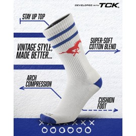 TCK Vintage SMU Mustangs Socks For Men and Womens Soft Cotton Sock (Medium)