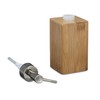 Relaxdays 2 x Soap Dispensers Bamboo Square Manual Pump Dispenser