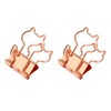 100 Pcs Binder Clips Metal Hollow Cat Shape Rose Gold