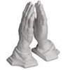 Jesus Christ "Praying Hands" Cultered Marble Bookends