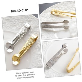 Alipis 2-Pack Stainless Steel Ice Cube Cookie Clamps Rose Pattern Food Tongs Easy to Use for Home Restaurant