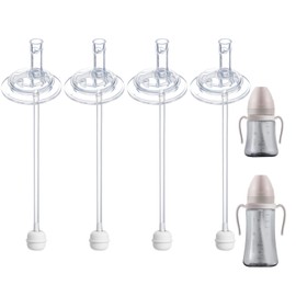 4Pcs Replacement Weighted Straws for GROSMIMI, Silicone Gravity Ball Straw Replacment for Grosmimi Magic Sippy Cup 10oz 6oz, Soft Bottle Straws for Sippy Cup with Straw, No Spill, Weighted Straw Kit