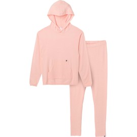 Modern Moments by Gerber Baby Girls' Mommy and Me Hooded Waffle Sweater Knit Top and Legging Set, Pink, Small