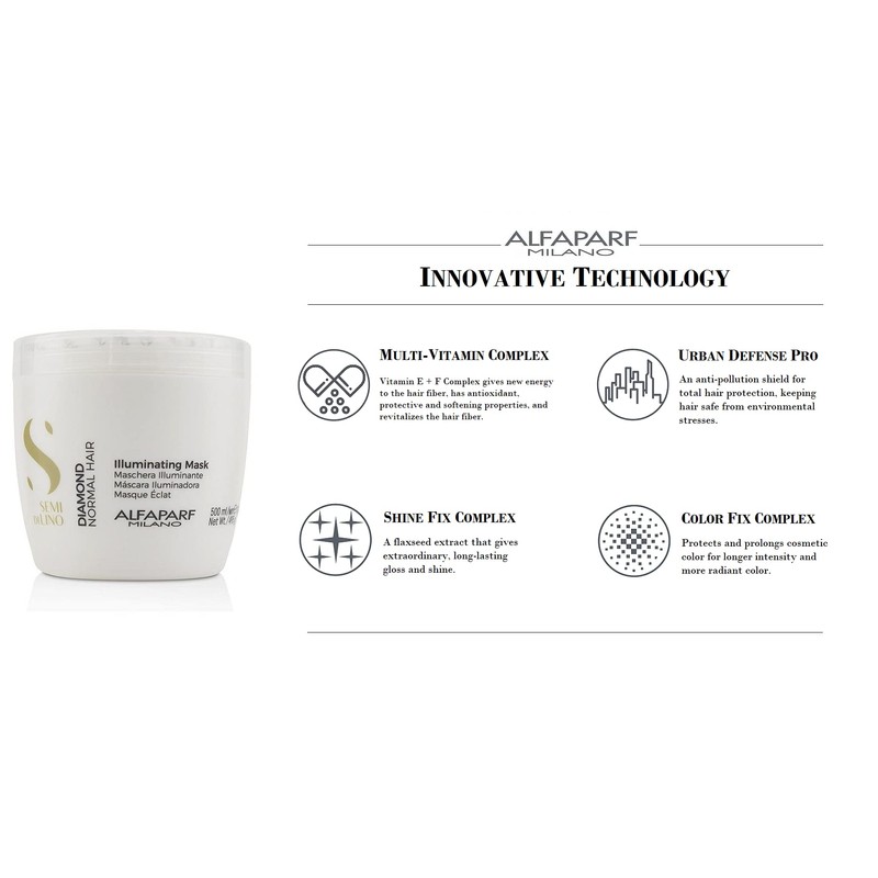 Alfaparf Milano Semi Di Lino Diamond Illuminating Mask, Colourful, 500