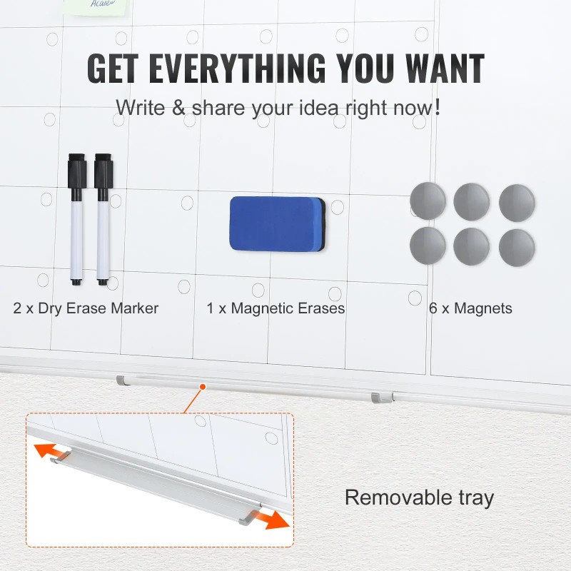36 X 24 Inches Magnetic Dry Erase Calendar Board Monthly