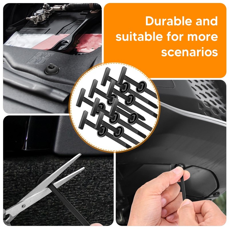LiLiSSUCCY 200Pcs Nylon Universal Cable Tie Buckle, Nylon Zip Ties