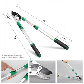 SK5 High-Performance Compound Action Anvil Lopper,Chops Thick Branches with Ease,2 Inch Cutting Capacity,28inch-40inch Telescoping Lopper, Tree Trimmer with Sturdy&Comfortable handle(A）