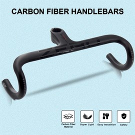 carbon road bars，carbon handlebars road bike, RXL SL integrated drop bar and stem inner routing OD2 28.6/31.8mm integrated road handlebar cycling compact road handlebar 400 * 100mm