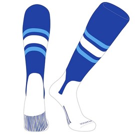PEAR SOX OTC Baseball Softball Stirrup Socks (B, 5in) Royal, Sky Blue, White