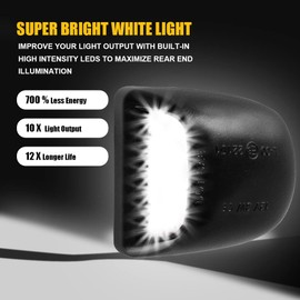 Carrep LED License Plate Light Assembly,36pcs 6500K White Pack of 2 (6500K+ORI BLACK)