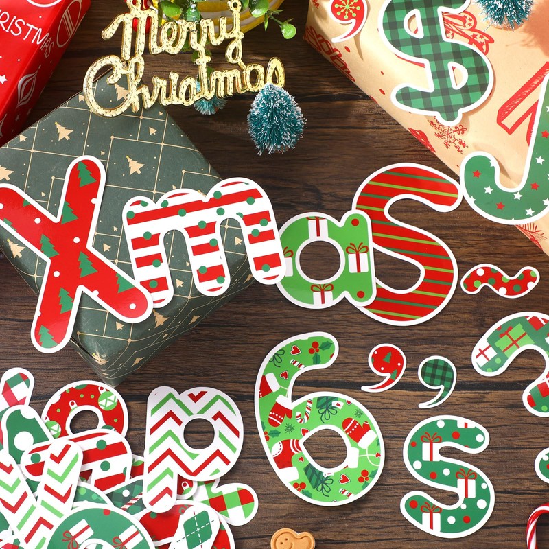 Faccito 231 Pcs Christmas Bulletin Board Decoration Winter Letters Cutouts