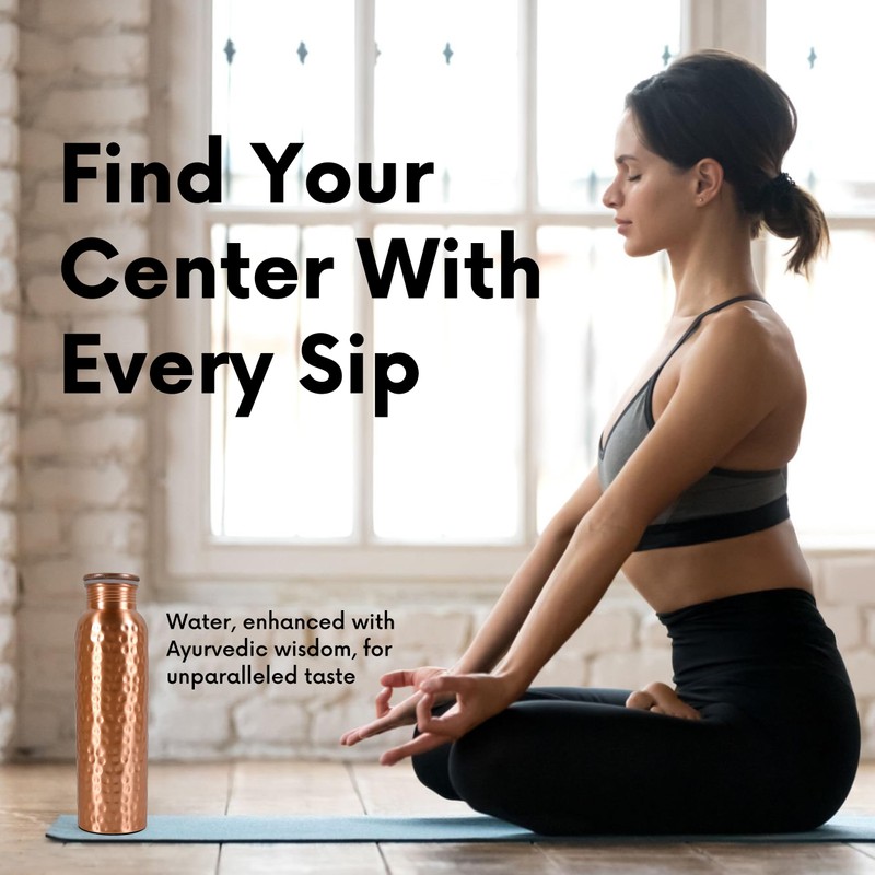 34Oz Pure Copper Water Bottle for Drinking – Ayurvedic Water
