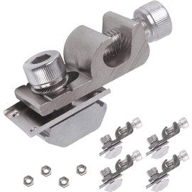 4Sets Solar Panel Photovoltaic Bolt-On Coupling Earthing Ground Lug Cable Clamp Ground Clamp with Lay in Lug for Bare Wire and Pipe