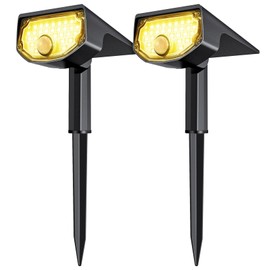 AloftSun Solar Motion Sensor Outdoor Lights,Waterproof Motion Sensor Spot Lights- 30 LED/3 Modes Solar Powered Spotlights,Landscape Lighting for Yard and Garden,Warm White,2 Pack