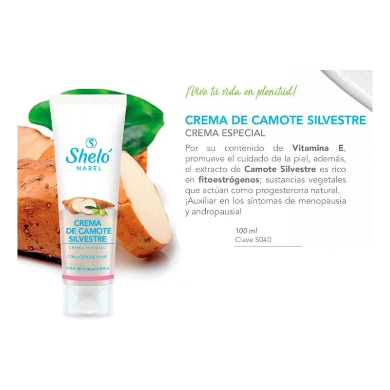 Crema Camote Silvestre Sheló Nabel Hormonas Vitamina