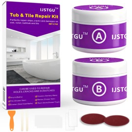 Tub Repair Kit White,Porcelain Sink Repair Kit,Firmly Bond Chip & Crack on Porcelain, Ceramic, Enamel, Tile Toilet and Shower Bath Repair Kit, Repair Cracks, Fragments, Holes and pits