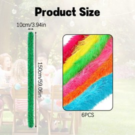 Feather Boa Multipack Of 6 Artificial Feather Boas For Parties, Carnivals, And Festive Events; 1.5 Metre Long, 10 cm Diameter, Random Colours; Perfect For Adults And Children