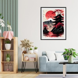 TOSTOG 5D Diamond Painting for Adults, Landscape Diamond Painting Kits Pictures, Mountain Fuji Diamond Painting, DIY Diamond Painting Pictures Set, 30 x 40 cm for Wall Decoration