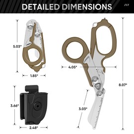 Trauma Scissors Emergency Shears with Strap Cutter and Glass Breaker Foldable Stainless Steel Scissors for Outdoor Camping Rescue Scissors Tools