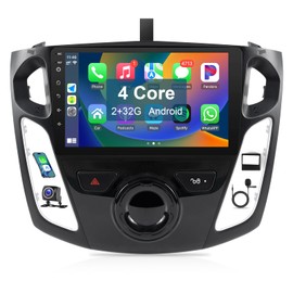 Leadfan Android Car Radio for Ford Focus 2012-2018 Stereo Upgrade with Wireless CarPlay Android Auto, 9'' HD Touchscreen with GPS Navigation Bluetooth WiFi Mirror Link Backup Camer Microphone 2+32G