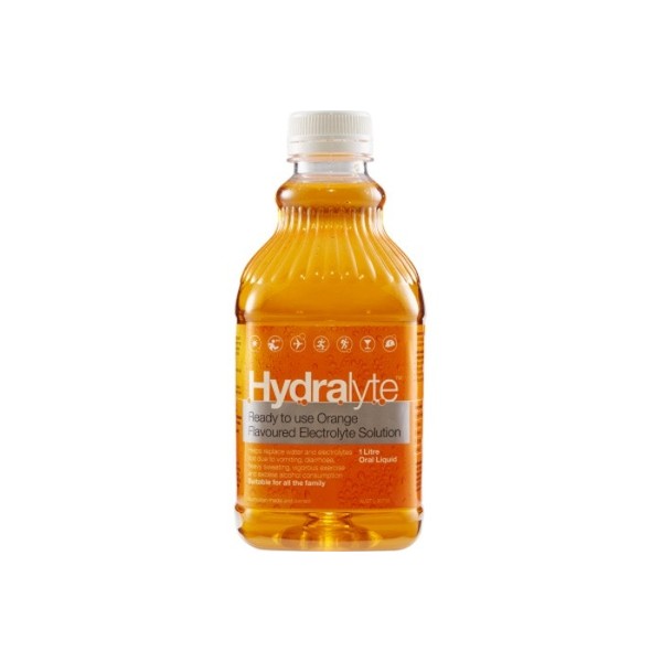 Hydralyte Electrolyte Solution Orange Flavoured 1 Litre