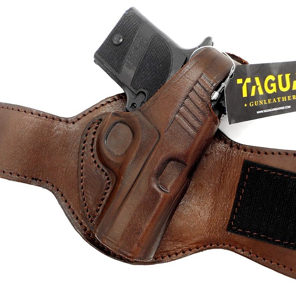 HOLSTERMART USA TAGUA Premium Dark Brown Leather Ankle Holster Right-Hand Draw for SIG SAUER P938