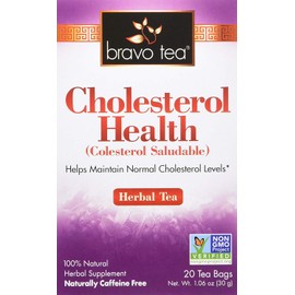 Bravo Tea Cholesterol Health Herbal Tea Caffeine Free, 20 Tea Bags, 2 Count