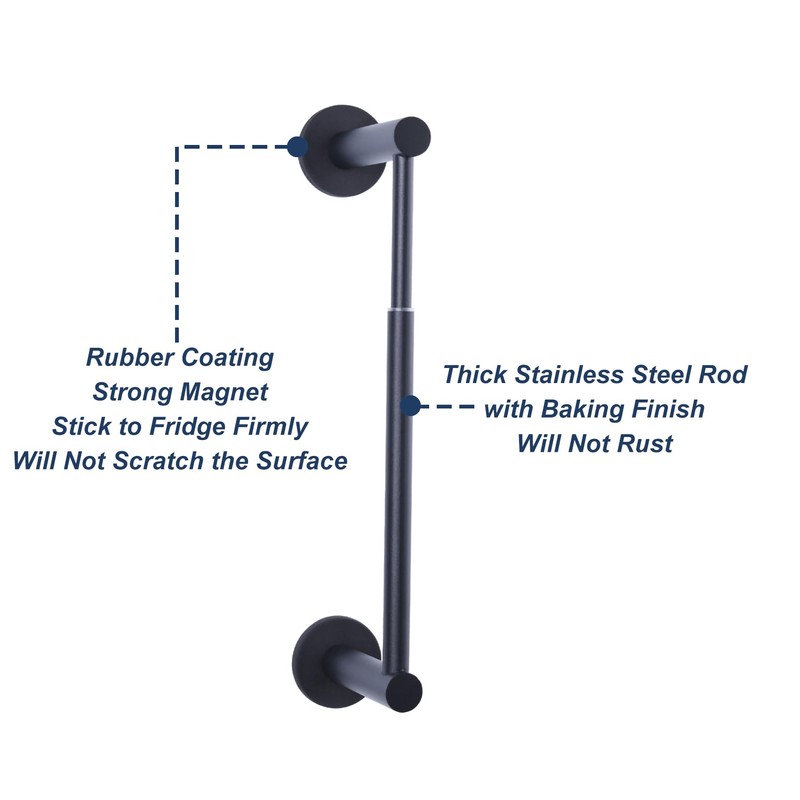Magnetic Paper Towel Holder for Fridge, Adjustable Stainless Steel Rod,