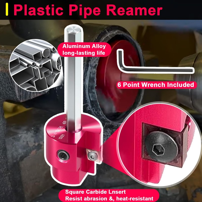 PPR75 PVC Pipe Reamer 3/4-Inch Head with 1/4-Inch Hex Shaft