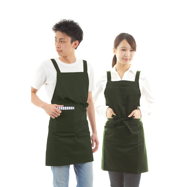 BEST FITTING Cafe Apron, H-Shaped, Short Length, Easy to Move In, For Work, Home Use, Wrinkle-Resistant, Unisex