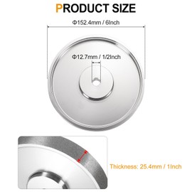 HARFINGTON Diamond Lapidary Wheel 6 Inch x 1 Inch with 1/2" Arbor Hole 240 Grit Jewelry Grinding Wheels, for Stone Marble Gem Glass Ceramics Crystal Cemented Carbide Steel