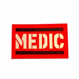 p808 Medic Paramedic Tactical Reflective Patch Police Military Patch 3D PVC Morale - White