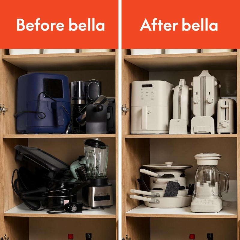 bella 4Qt Slim Air Fryer, Fits-anywhere™ Kitchenware, EverGood™ Ceramic Nonstick