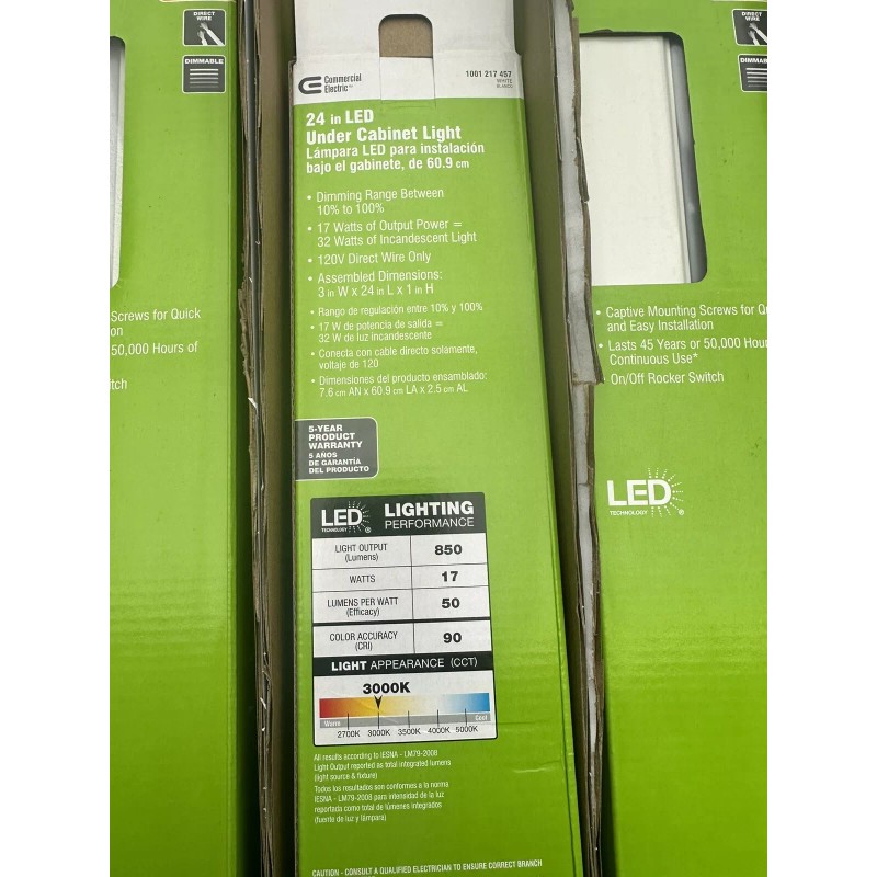 White 4 PACK! 24 in. LED White Direct Wire Under