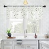 MRTREES Sheer Voile Curtain Valances, Leaves Embroidered Valance Curtains Rod