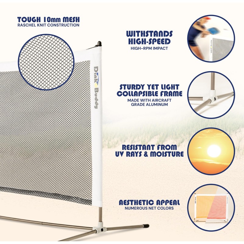 Pickleball Net System Lightweight Collapsible Frame and Portable Carry Bag