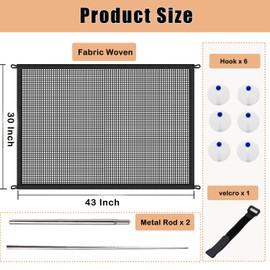 Portable Stair Gate for Dogs Indoor Magic Pet Gates for The House Doorway Upgraded Mesh 180/110 x 78 cm Safety Puppy Fence Housing, Black